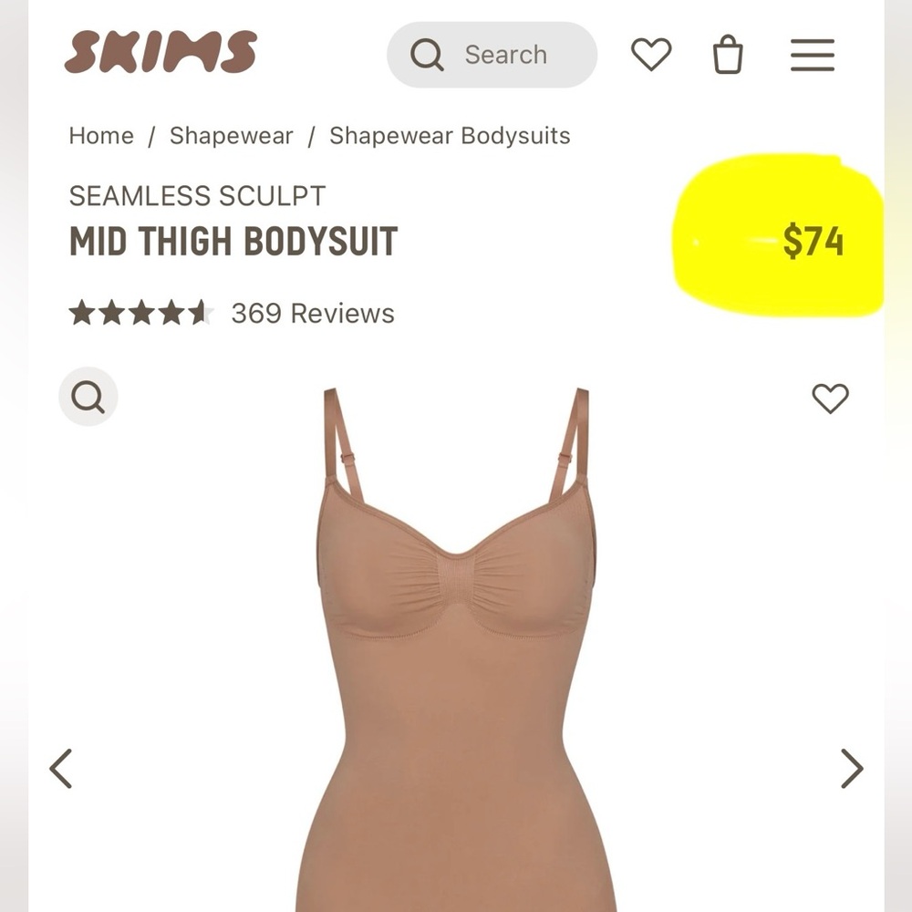 NEW WITH TAGS SKIMS Seamless Sculpt Mid Thigh Bodysuit - Picture 2 of 9